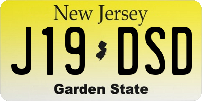 NJ license plate J19DSD