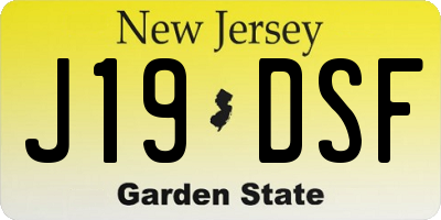 NJ license plate J19DSF