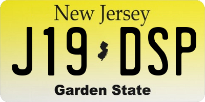 NJ license plate J19DSP
