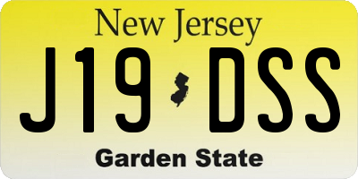 NJ license plate J19DSS