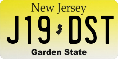 NJ license plate J19DST