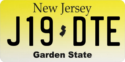 NJ license plate J19DTE