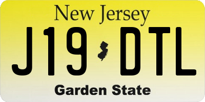 NJ license plate J19DTL