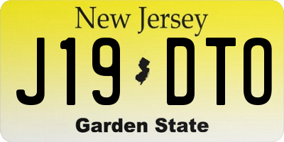 NJ license plate J19DTO