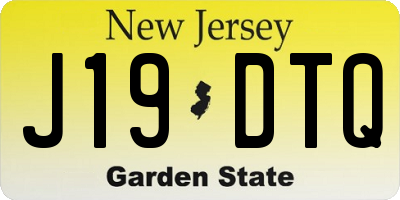 NJ license plate J19DTQ