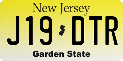 NJ license plate J19DTR