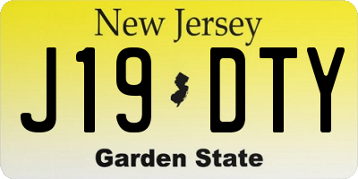 NJ license plate J19DTY