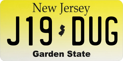 NJ license plate J19DUG