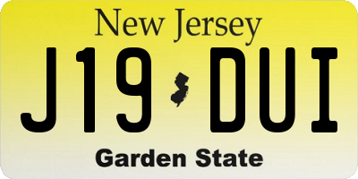NJ license plate J19DUI