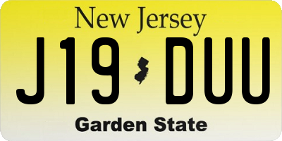 NJ license plate J19DUU