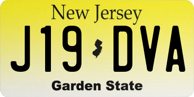 NJ license plate J19DVA