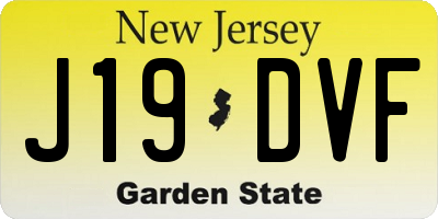NJ license plate J19DVF