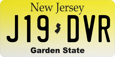 NJ license plate J19DVR