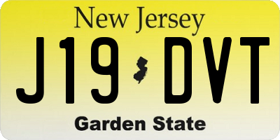 NJ license plate J19DVT
