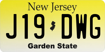 NJ license plate J19DWG