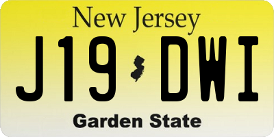 NJ license plate J19DWI