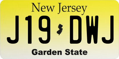 NJ license plate J19DWJ