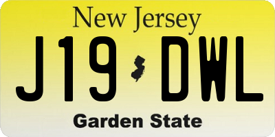 NJ license plate J19DWL