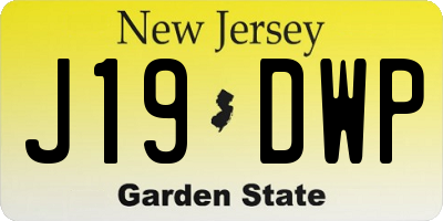 NJ license plate J19DWP