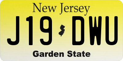 NJ license plate J19DWU