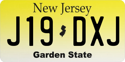 NJ license plate J19DXJ