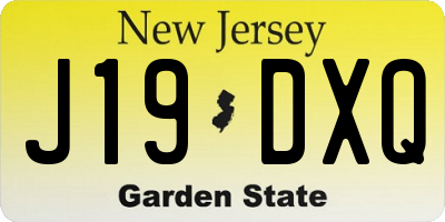 NJ license plate J19DXQ
