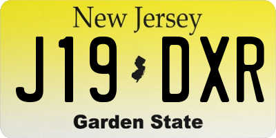 NJ license plate J19DXR