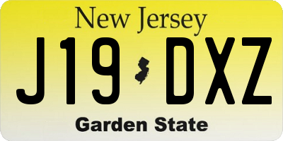 NJ license plate J19DXZ