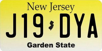 NJ license plate J19DYA
