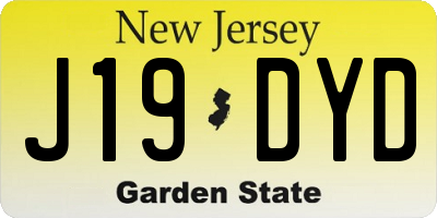 NJ license plate J19DYD