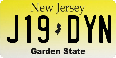 NJ license plate J19DYN