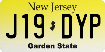 NJ license plate J19DYP
