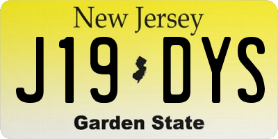 NJ license plate J19DYS
