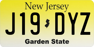NJ license plate J19DYZ