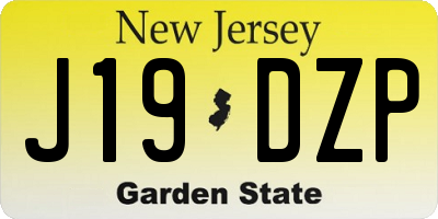 NJ license plate J19DZP