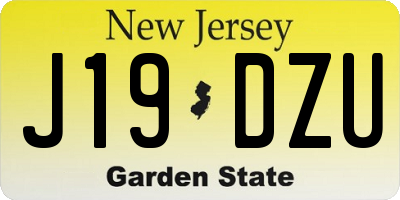 NJ license plate J19DZU