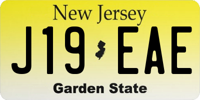 NJ license plate J19EAE