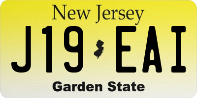 NJ license plate J19EAI
