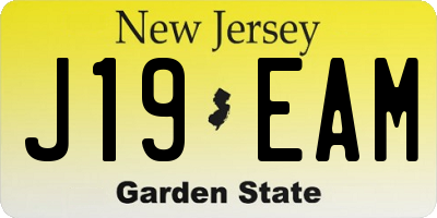 NJ license plate J19EAM