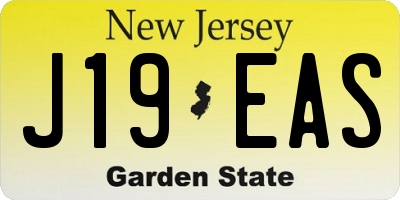 NJ license plate J19EAS