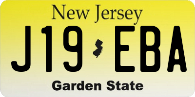 NJ license plate J19EBA