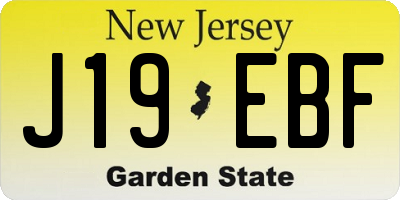 NJ license plate J19EBF