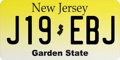 NJ license plate J19EBJ