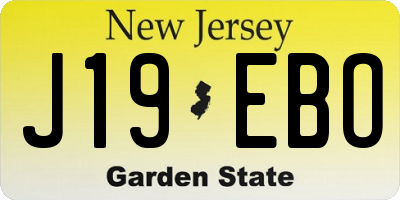 NJ license plate J19EBO