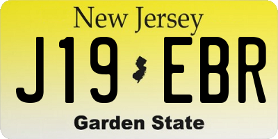 NJ license plate J19EBR