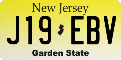NJ license plate J19EBV