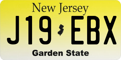 NJ license plate J19EBX