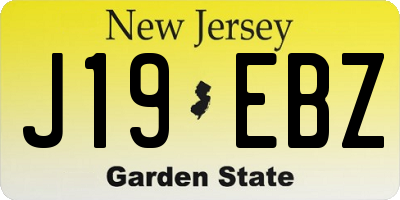 NJ license plate J19EBZ