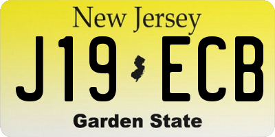 NJ license plate J19ECB