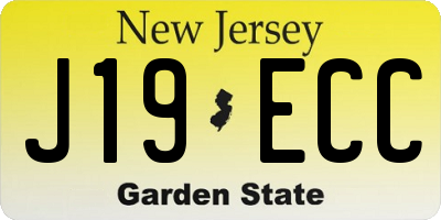 NJ license plate J19ECC